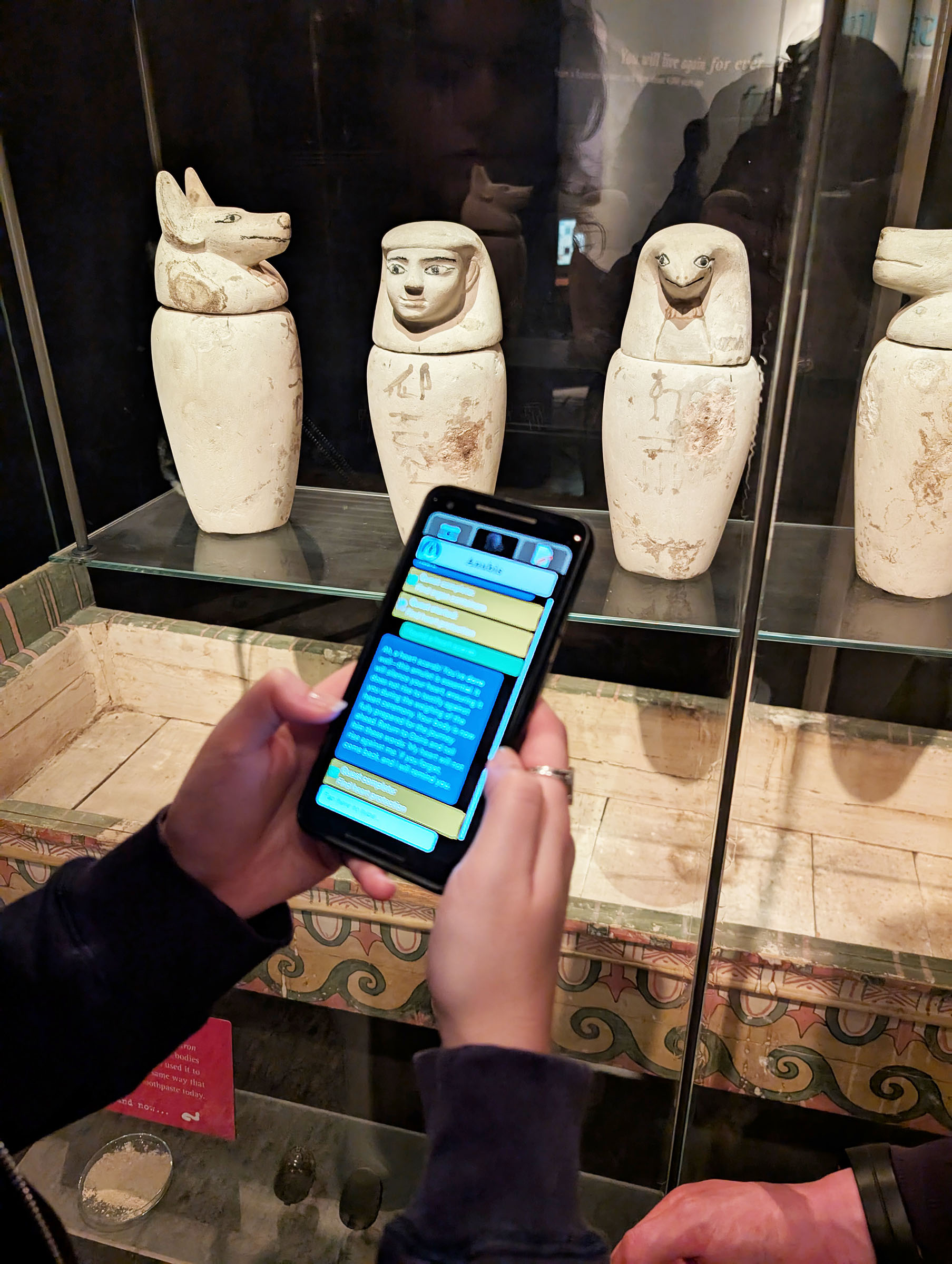 Photo: 'GodsApp': The UI of the prototype museum quest system.